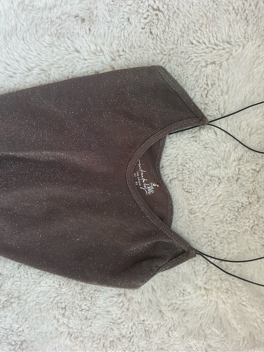 Free People XS/S Shimmery Brown Scoop cropped Tank